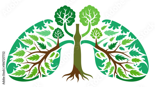 Lungs represented by trees Vector