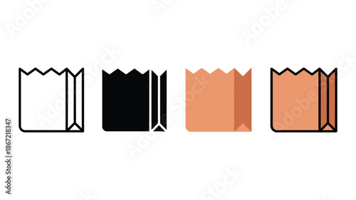 Colorful paper bags with editable strokes