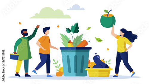 Community composting initiative Vector
