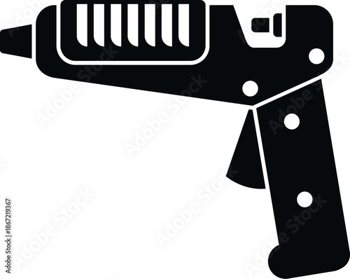 Hot glue gun silhouette representing craft, adhesive, and repair work