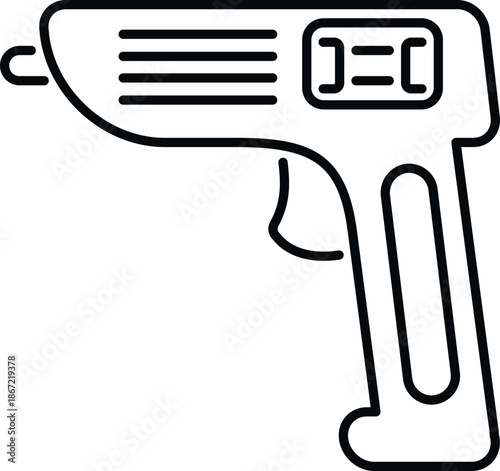 Barcode scanner device icon representing modern retail technology