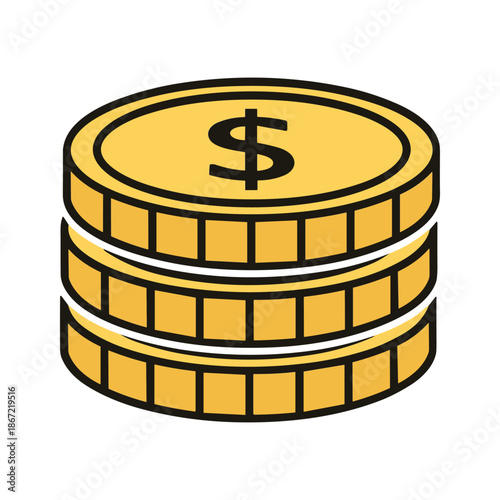 Stack of dollar coins