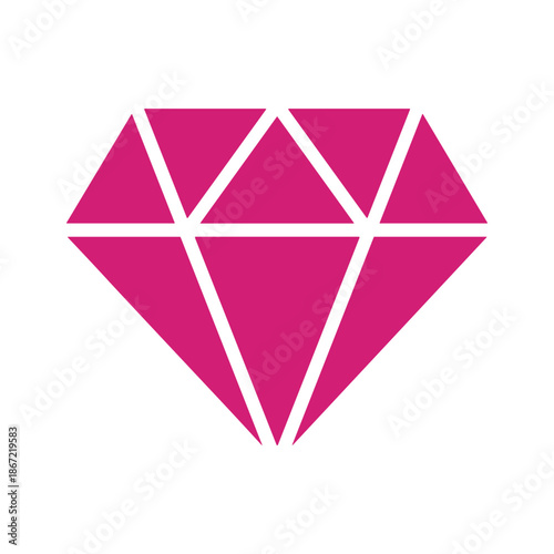 Pink diamond icon on white background