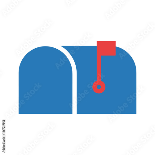 Mailbox with red flag raised