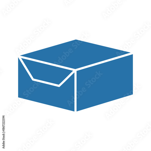 Blue mailbox or parcel box illustration on white background