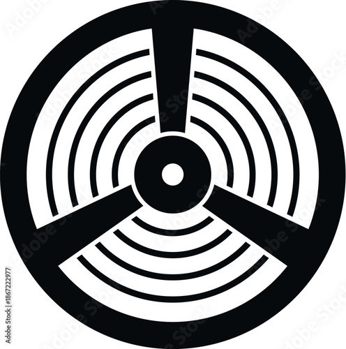 Radiation warning symbol indicating hazardous radioactive danger zone
