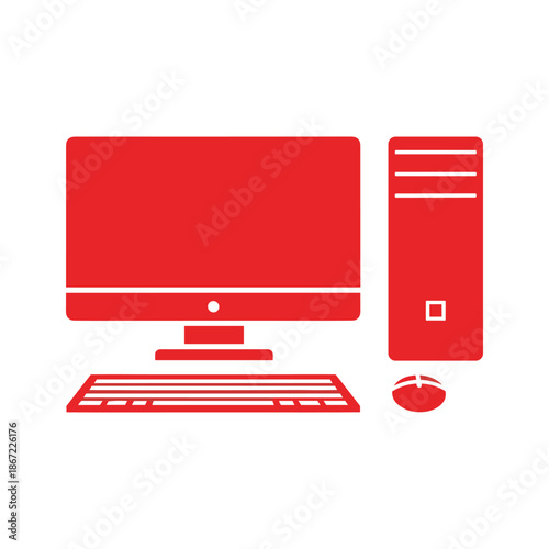 Desktop computer system with monitor, keyboard, and mouse