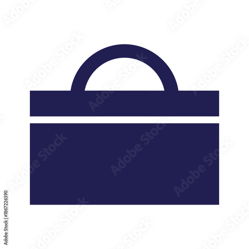 Simple dark blue briefcase icon