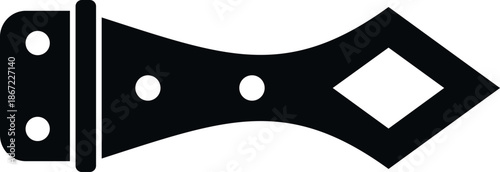 Black vintage door strap hinge illustrating classic hardware