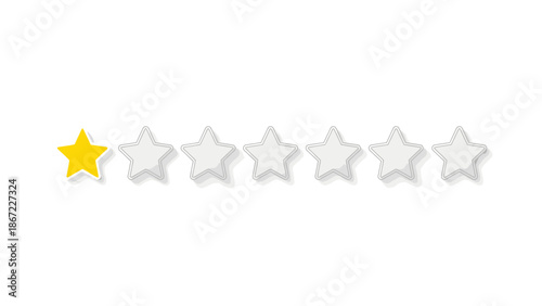 Rating Stars with One Yellow Star Highlighted.