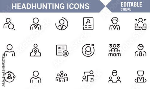 Job recruitment and talent management icon pack