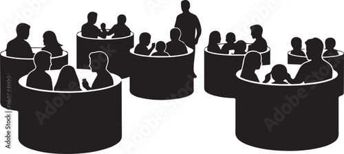 Business meeting in a conference room setting illustration