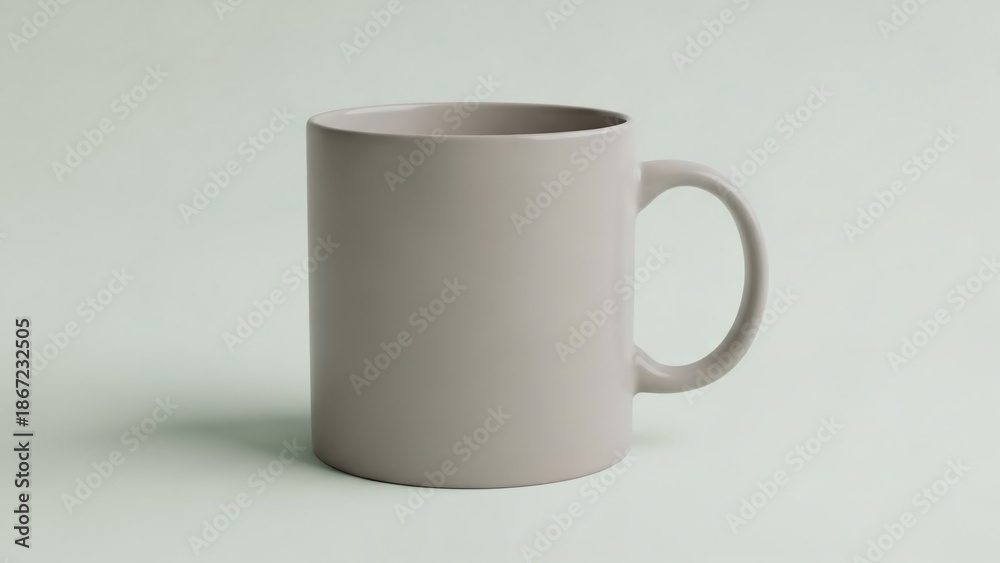 Obraz premium A white coffee mug on a plain white background viewed from the side