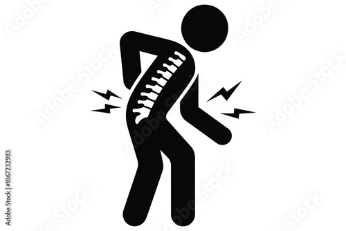 Silhouette of a person experiencing intense lower back pain and radiating discomfort