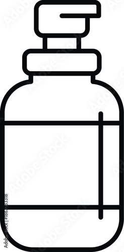 Pump bottle containing liquid soap conceptualizing hygiene and sanitization