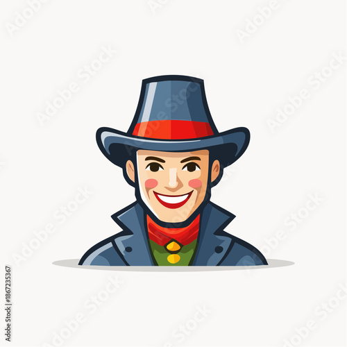 Confident Smiling Man in Vintage Gangster Attire