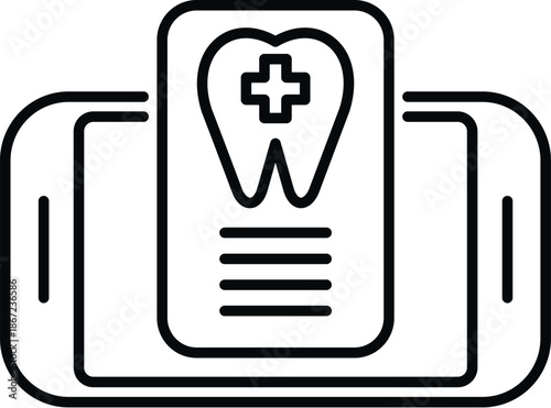 Smartphone showing dental health records or appointment details on a screen