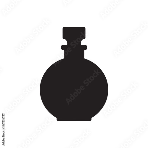 Perfume bottle silhouette vector flat illustration design on white background