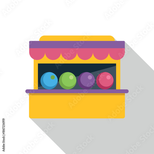 Amusement park shooting gallery featuring multicolored targets