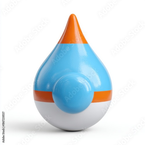 Colorful droplet sculpture isolated on white background isolated on white background