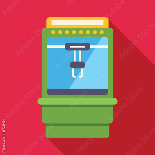 Claw crane machine icon representing amusement games and prize winning