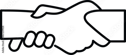 Handshake icon representing business collaboration, success, trust, and welcome