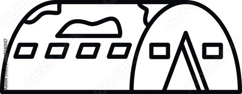 Migrant camp tent providing temporary humanitarian shelter