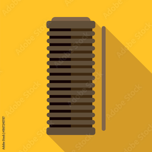 Guiro percussion instrument on a yellow background, creating sound and music