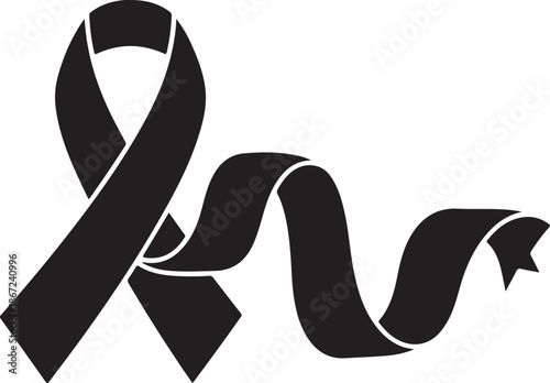 Black ribbon symbolizing mourning and solidarity