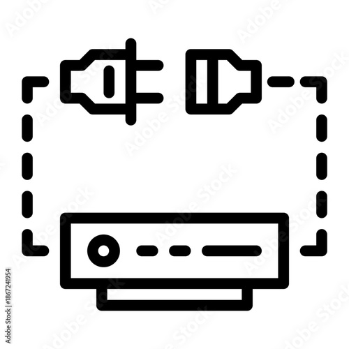 Shutdown Detach Isolate Termination Icon from Network and Database Icon Collection (Outline style)