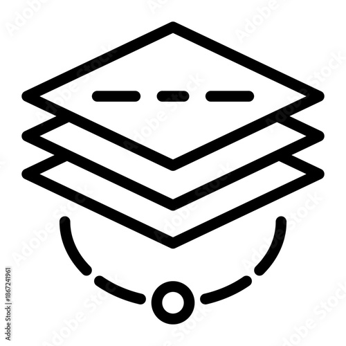 Filter Isolate Route Segment Icon from Network and Database Icon Collection (Outline style)