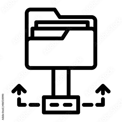 Access Link Share Map Icon from Network and Database Icon Collection (Outline style)