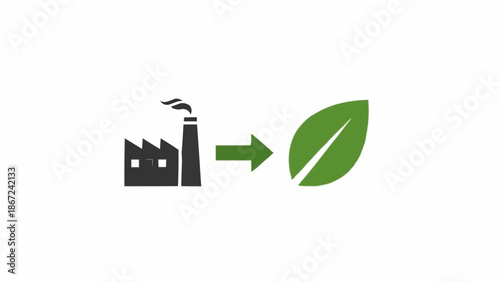 Eco friendly factory pollution reduction concept.