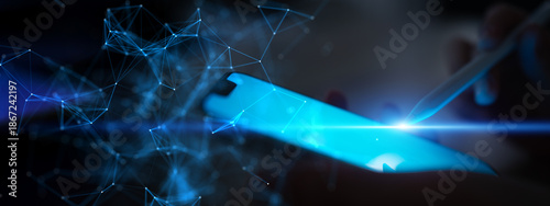 Machine Learning Neural Network Visualization with Stylus Interaction on Digital Device.