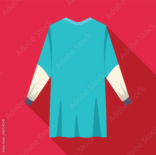 Blue surgical gown with white sleeves providing medical clothing and hospital uniform