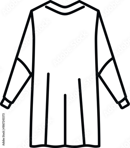 Long sleeve tunic dress presenting modern casual fashion