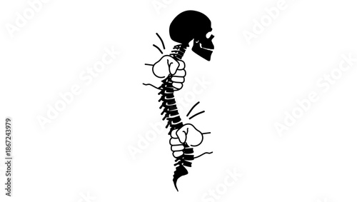 chiropractor symbol, black isolated silhouette
