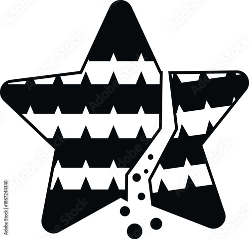 Star icon with a visible crack and falling pieces representing damage