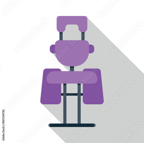 Purple therapeutic massage chair providing relaxation and wellness service design