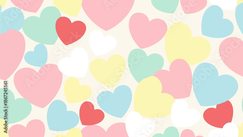 Soft Pastel Hearts Pattern - A Sweet and Romantic Background for Various Uses