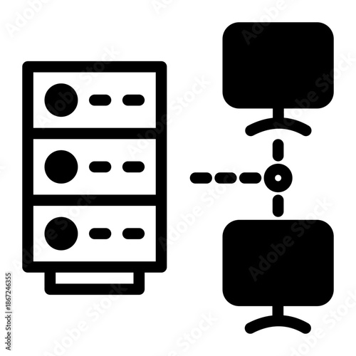 Database Hosting Network Servers Icon from Network and Database Icon Collection (Mixed style)