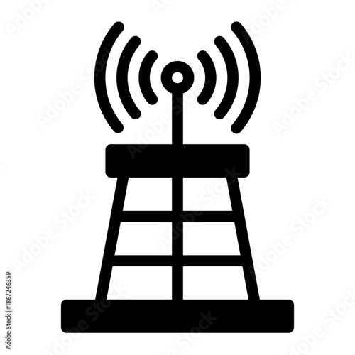 Wireless Connectivity Broadcast Radio Icon from Network and Database Icon Collection (Mixed style)