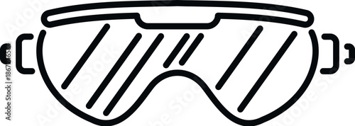 Safety glasses providing eye protection in a simple line drawing style