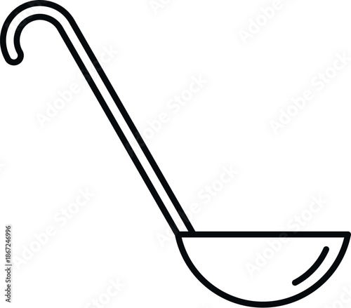 Ladle icon representing cooking utensil for serving food
