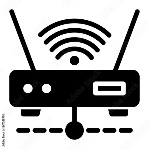 Wireless Connectivity Modem Networking Icon from Network and Database Icon Collection (Solid style)
