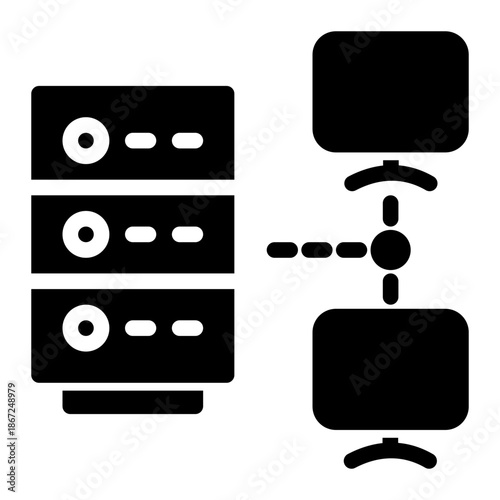 Database Hosting Network Servers Icon from Network and Database Icon Collection (Solid style)