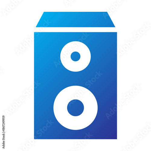 Gradient style icon of a speaker representing audio output and sound systems.