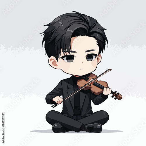 a young man playing the violin with passion