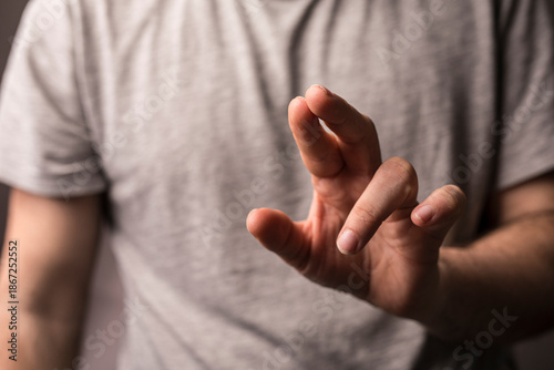 Close up shot of a hand mak...