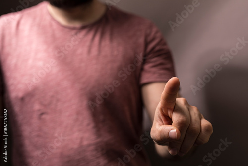 A close-up of a man's hand ...